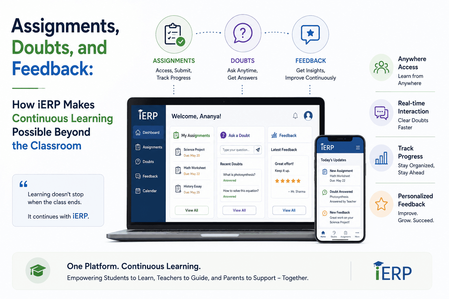 Assignments, Doubts, and Feedback: How iERP Makes Continuous Learning Possible Beyond the Classroom
