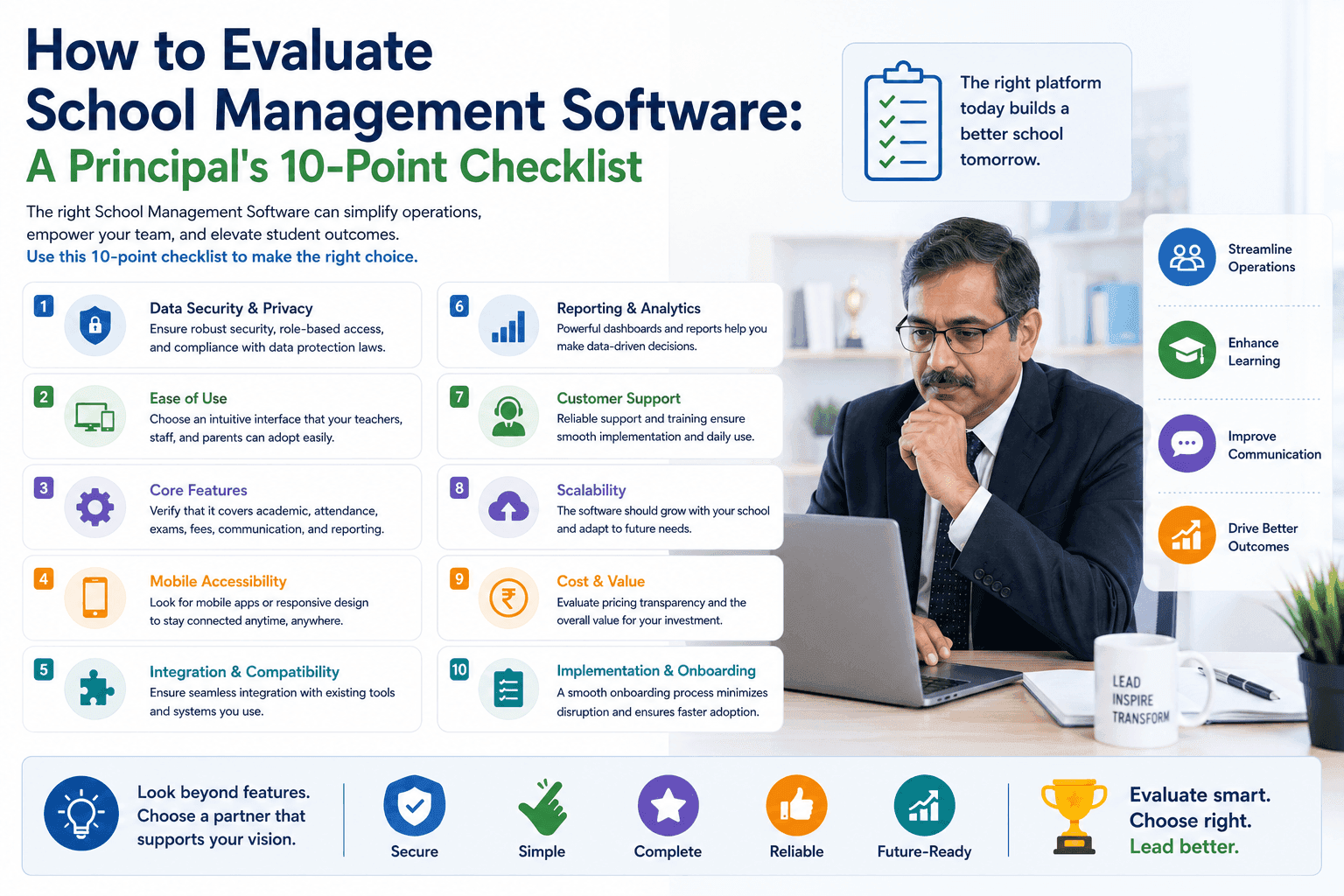 How to Evaluate School Management Software: A Principal's 10-Point Checklist